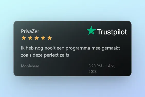 ik heb nog nooit een programma mee gemaakt zoals deze perfect zelfs